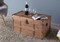 Wooden Rectangular Lined Rustic Storage Trunk with Latch